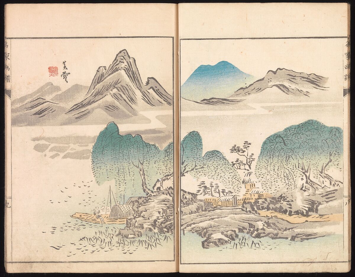 Sketches Reproduced from Works of Famous Artists, Kawanabe Kyōsai 河鍋暁斎 (Japanese, 1831–1889) and many others, Ink and color on paper, Japan