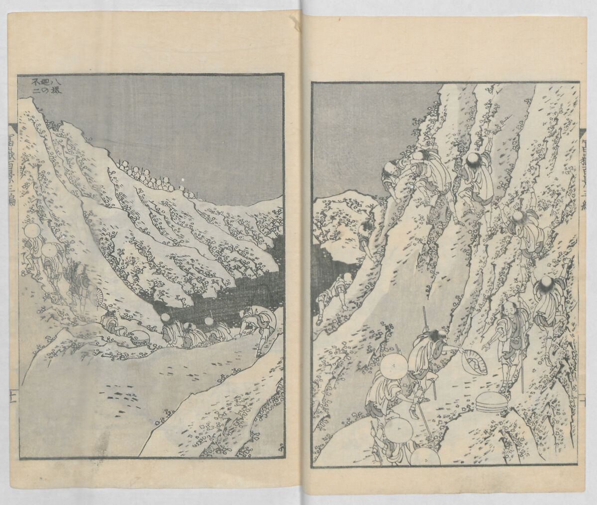 One Hundred Views of Mount Fuji (Fugaku hyakkei, sanpen) 富嶽百景三編, Katsushika Hokusai 葛飾北斎 (Japanese, Tokyo (Edo) 1760–1849 Tokyo (Edo)), Woodblock print; ink and color on paper, Japan