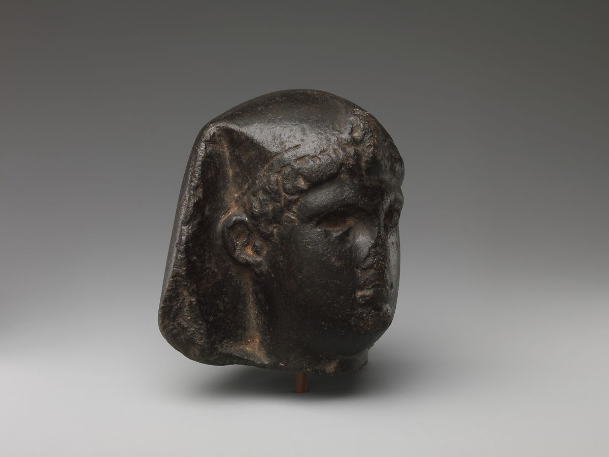 King's Head with Egyptian Headdress but Greek Hair and Features, Gabbro