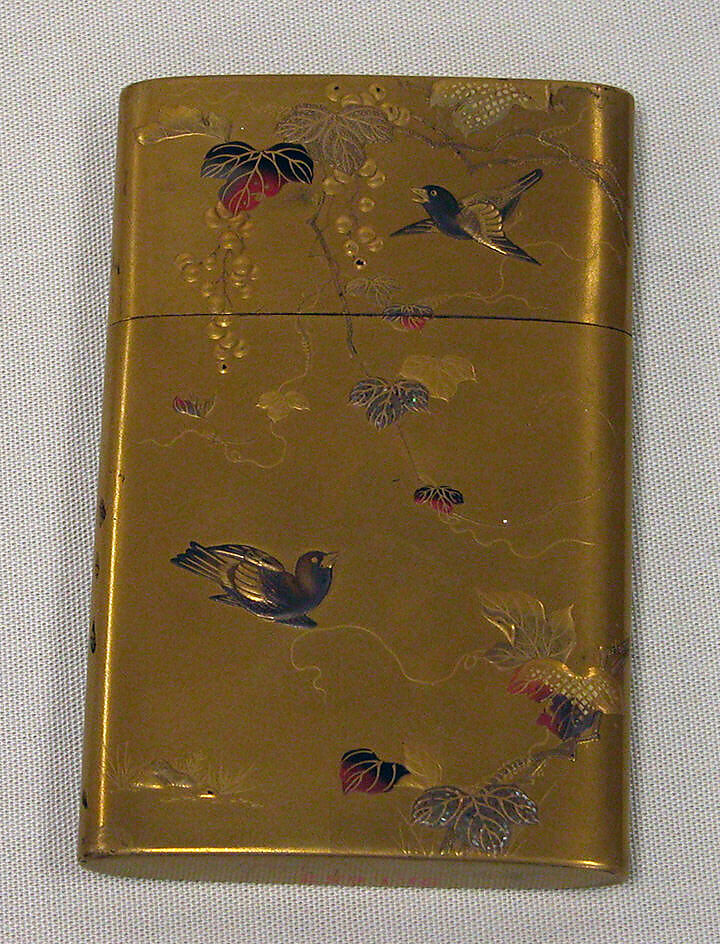 Card Case, Plain and gold lacquer, Japan