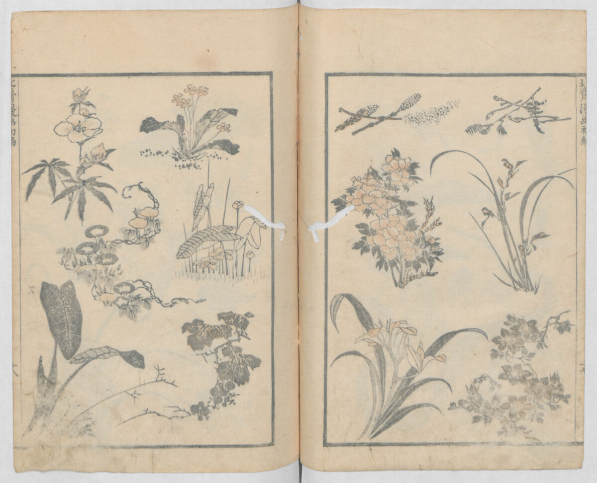 Random Sketches by Hokusai, Volumes 1 to 11, Katsushika Hokusai 葛飾北斎 (Japanese, Tokyo (Edo) 1760–1849 Tokyo (Edo)), Eleven volumes of woodblock printed books; ink and color on paper, Japan