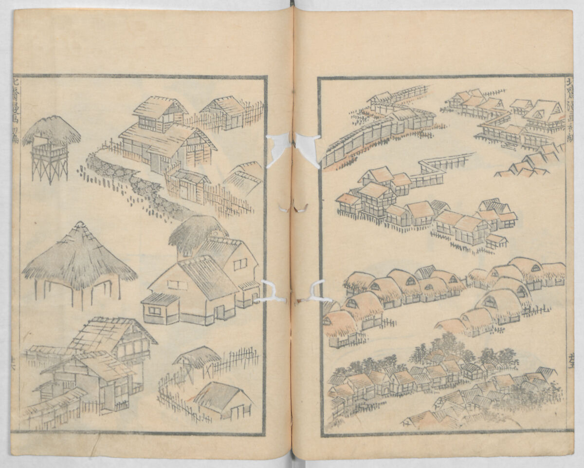 Random Sketches by Hokusai, Volumes 1 to 11, Katsushika Hokusai 葛飾北斎 (Japanese, Tokyo (Edo) 1760–1849 Tokyo (Edo)), Eleven volumes of woodblock printed books; ink and color on paper, Japan