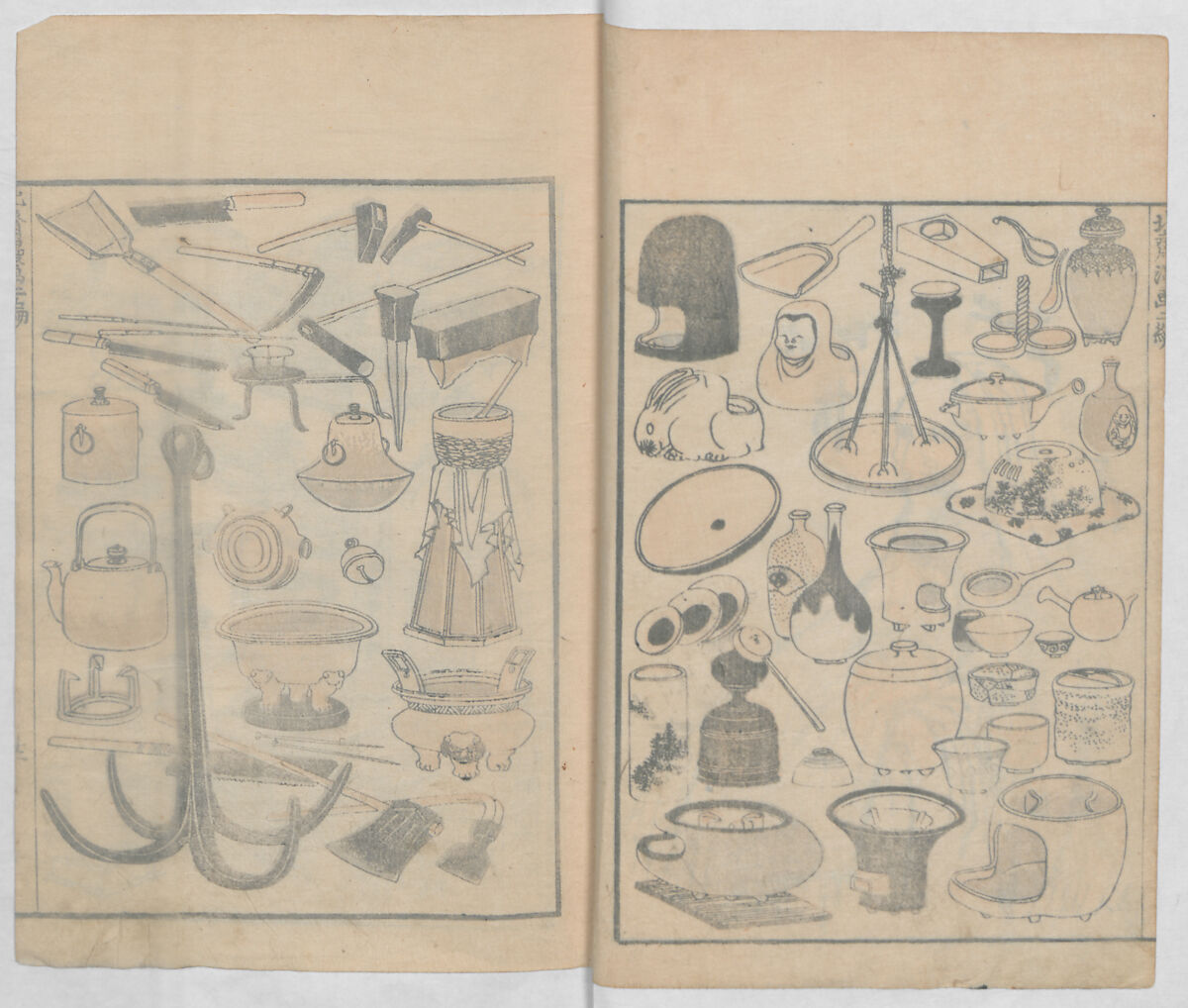 Random Sketches by Hokusai, Volumes 1 to 11, Katsushika Hokusai 葛飾北斎 (Japanese, Tokyo (Edo) 1760–1849 Tokyo (Edo)), Eleven volumes of woodblock printed books; ink and color on paper, Japan