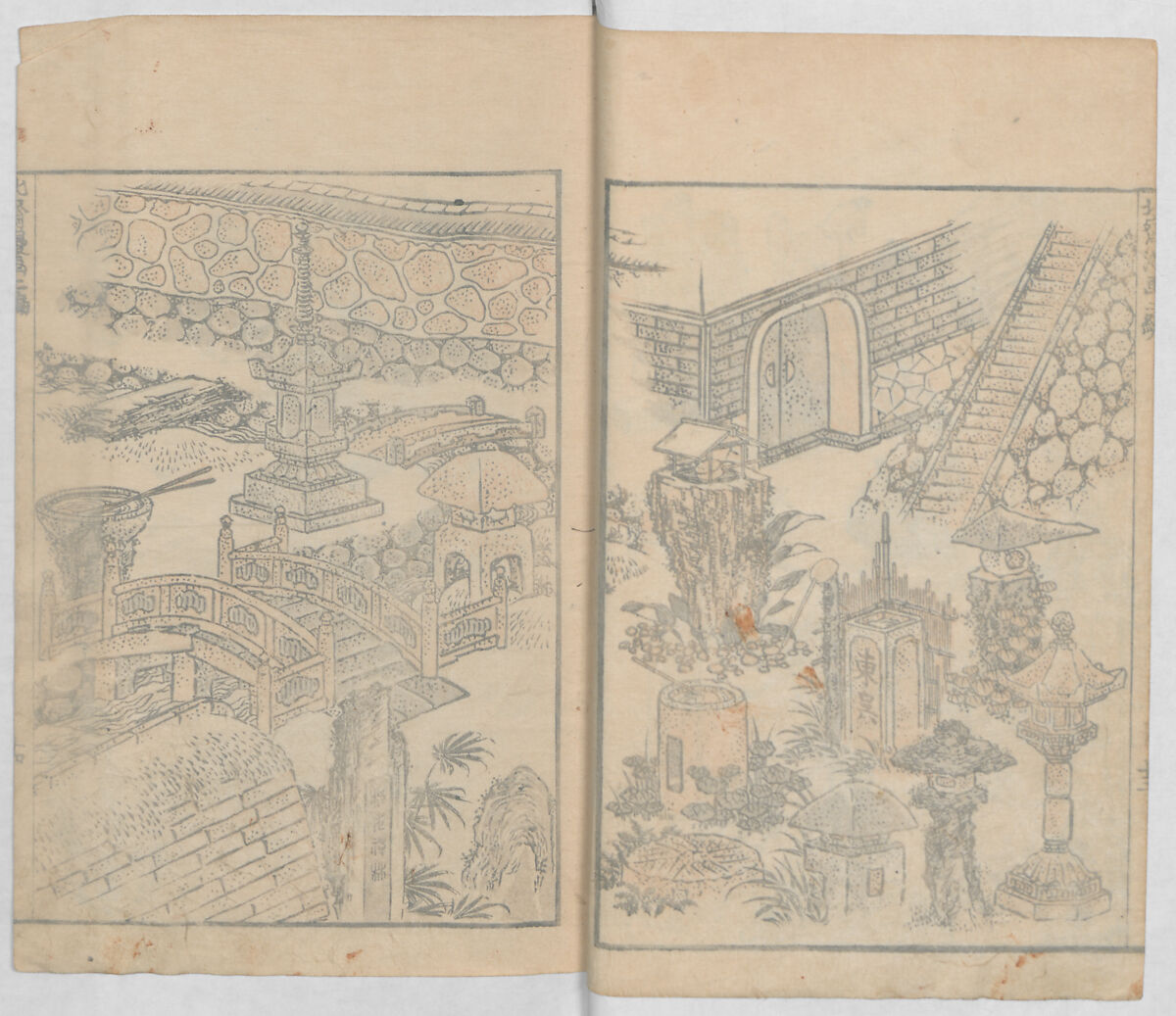 Random Sketches by Hokusai, Volumes 1 to 11, Katsushika Hokusai 葛飾北斎 (Japanese, Tokyo (Edo) 1760–1849 Tokyo (Edo)), Eleven volumes of woodblock printed books; ink and color on paper, Japan