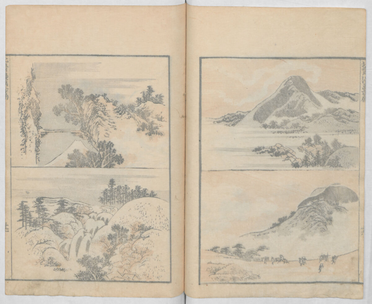 Random Sketches by Hokusai, Volumes 1 to 11, Katsushika Hokusai 葛飾北斎 (Japanese, Tokyo (Edo) 1760–1849 Tokyo (Edo)), Eleven volumes of woodblock printed books; ink and color on paper, Japan
