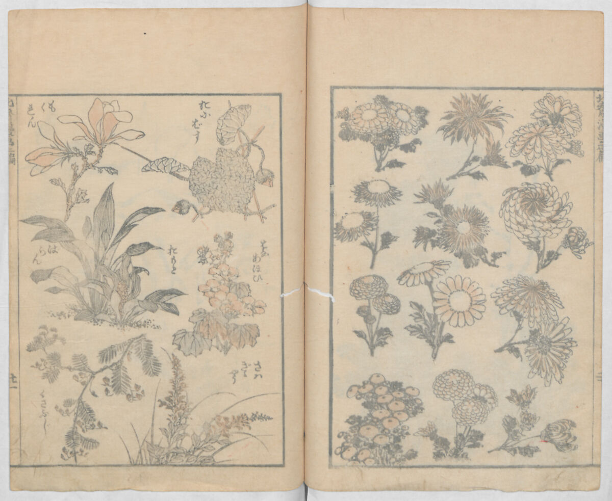 Random Sketches by Hokusai, Volumes 1 to 11, Katsushika Hokusai 葛飾北斎 (Japanese, Tokyo (Edo) 1760–1849 Tokyo (Edo)), Eleven volumes of woodblock printed books; ink and color on paper, Japan