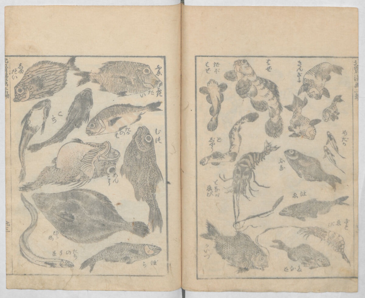 Random Sketches by Hokusai, Volumes 1 to 11, Katsushika Hokusai 葛飾北斎 (Japanese, Tokyo (Edo) 1760–1849 Tokyo (Edo)), Eleven volumes of woodblock printed books; ink and color on paper, Japan
