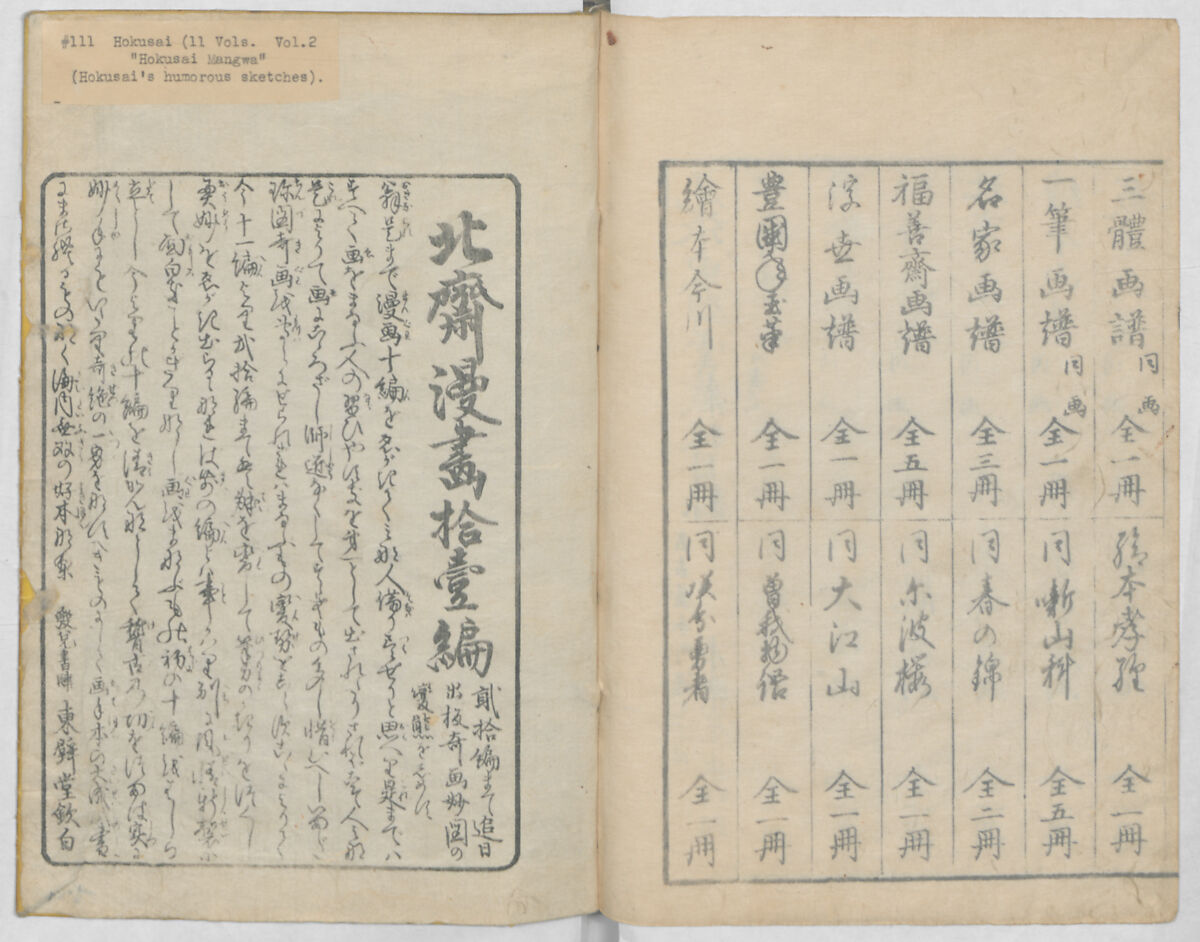 Random Sketches by Hokusai, Volumes 1 to 11, Katsushika Hokusai 葛飾北斎 (Japanese, Tokyo (Edo) 1760–1849 Tokyo (Edo)), Eleven volumes of woodblock printed books; ink and color on paper, Japan