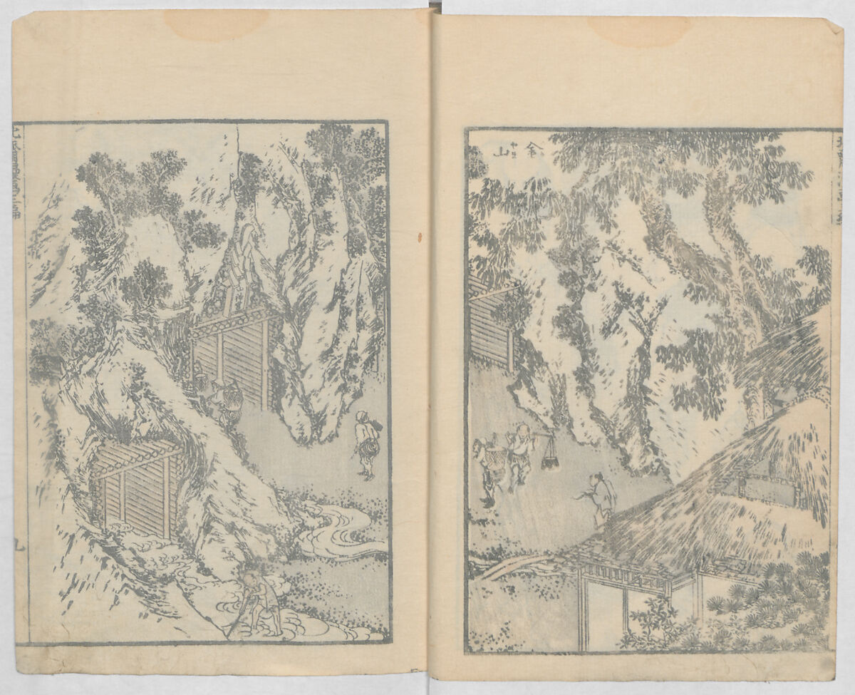 Random Sketches by Hokusai, Volumes 1 to 11, Katsushika Hokusai 葛飾北斎 (Japanese, Tokyo (Edo) 1760–1849 Tokyo (Edo)), Eleven volumes of woodblock printed books; ink and color on paper, Japan