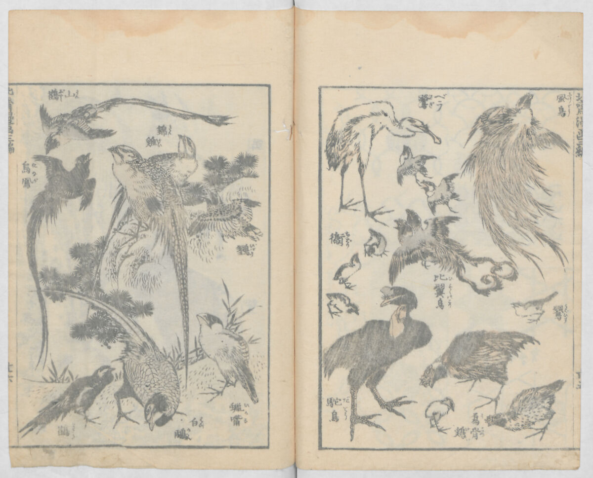 Random Sketches by Hokusai, Volumes 1 to 11, Katsushika Hokusai 葛飾北斎 (Japanese, Tokyo (Edo) 1760–1849 Tokyo (Edo)), Eleven volumes of woodblock printed books; ink and color on paper, Japan