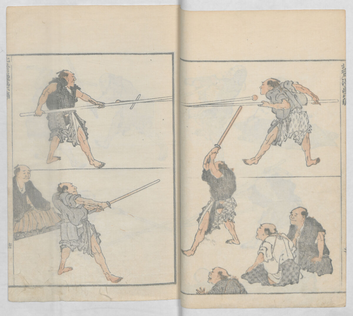 Random Sketches by Hokusai, Volumes 1 to 11, Katsushika Hokusai 葛飾北斎 (Japanese, Tokyo (Edo) 1760–1849 Tokyo (Edo)), Eleven volumes of woodblock printed books; ink and color on paper, Japan