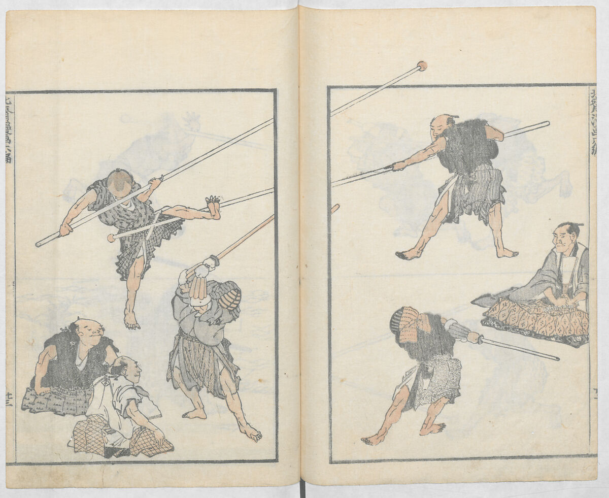 Random Sketches by Hokusai, Volumes 1 to 11, Katsushika Hokusai 葛飾北斎 (Japanese, Tokyo (Edo) 1760–1849 Tokyo (Edo)), Eleven volumes of woodblock printed books; ink and color on paper, Japan