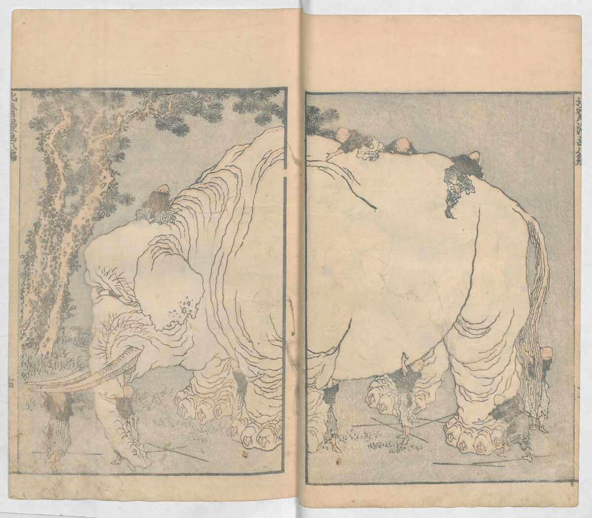 Random Sketches by Hokusai, Volumes 1 to 11, Katsushika Hokusai 葛飾北斎 (Japanese, Tokyo (Edo) 1760–1849 Tokyo (Edo)), Eleven volumes of woodblock printed books; ink and color on paper, Japan