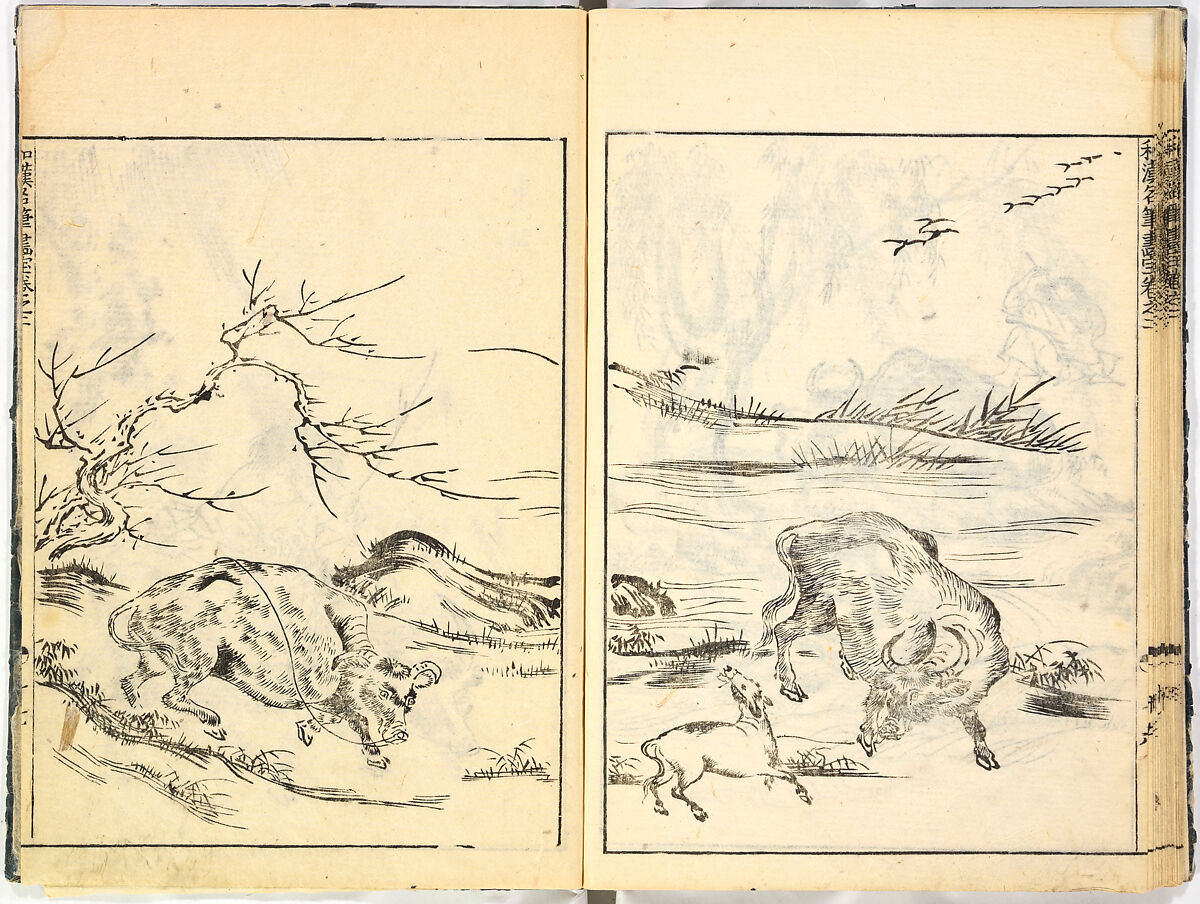 Reproductions from Works by Famous Japanese Artists of Chinese School, Sesshū Tōyō 雪舟等楊 (Japanese, 1420–1506) and others, Ink on paper, Japan