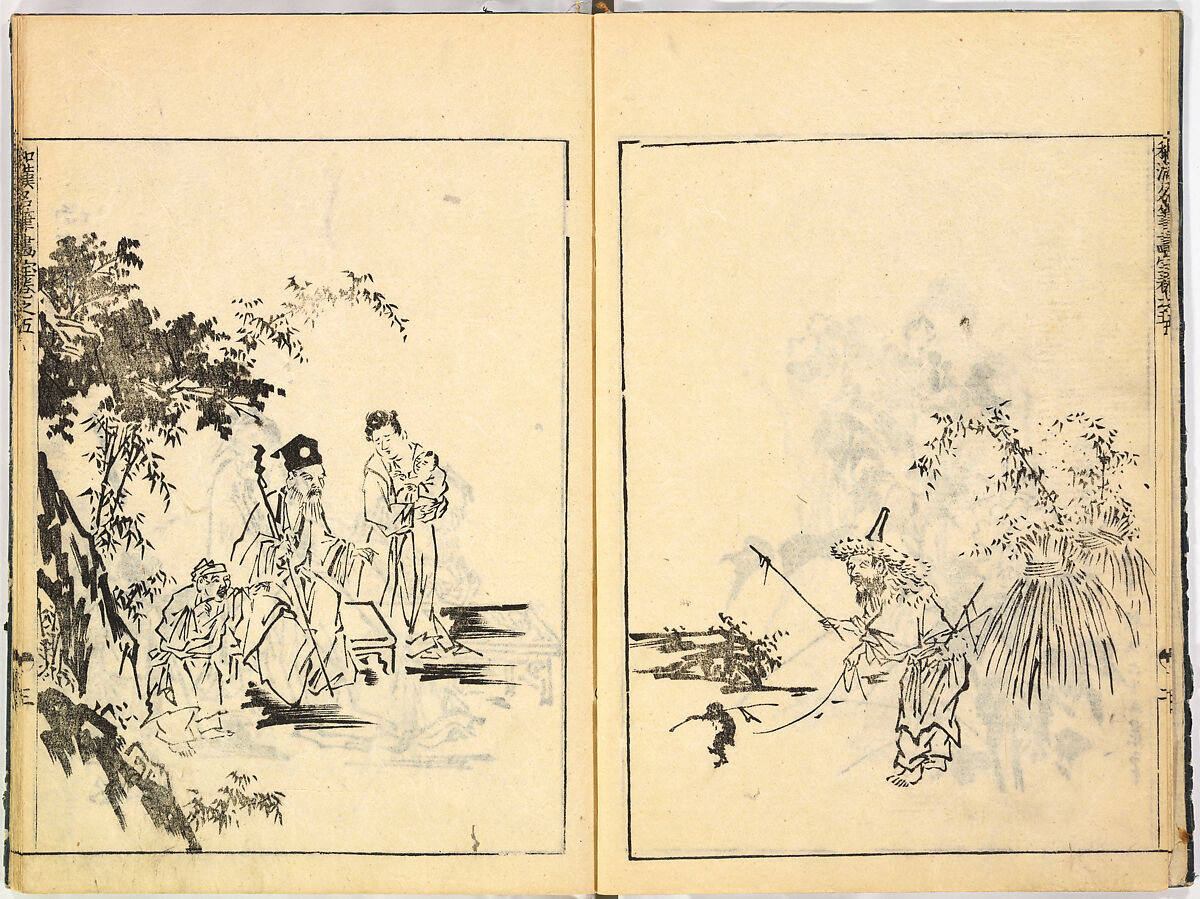 Reproductions from Works by Famous Japanese Artists of Chinese School, Sesshū Tōyō 雪舟等楊 (Japanese, 1420–1506) and others, Ink on paper, Japan