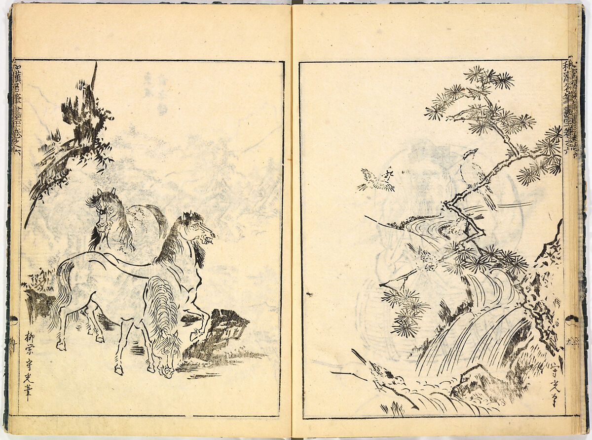 Reproductions from Works by Famous Japanese Artists of Chinese School, Sesshū Tōyō 雪舟等楊 (Japanese, 1420–1506) and others, Ink on paper, Japan