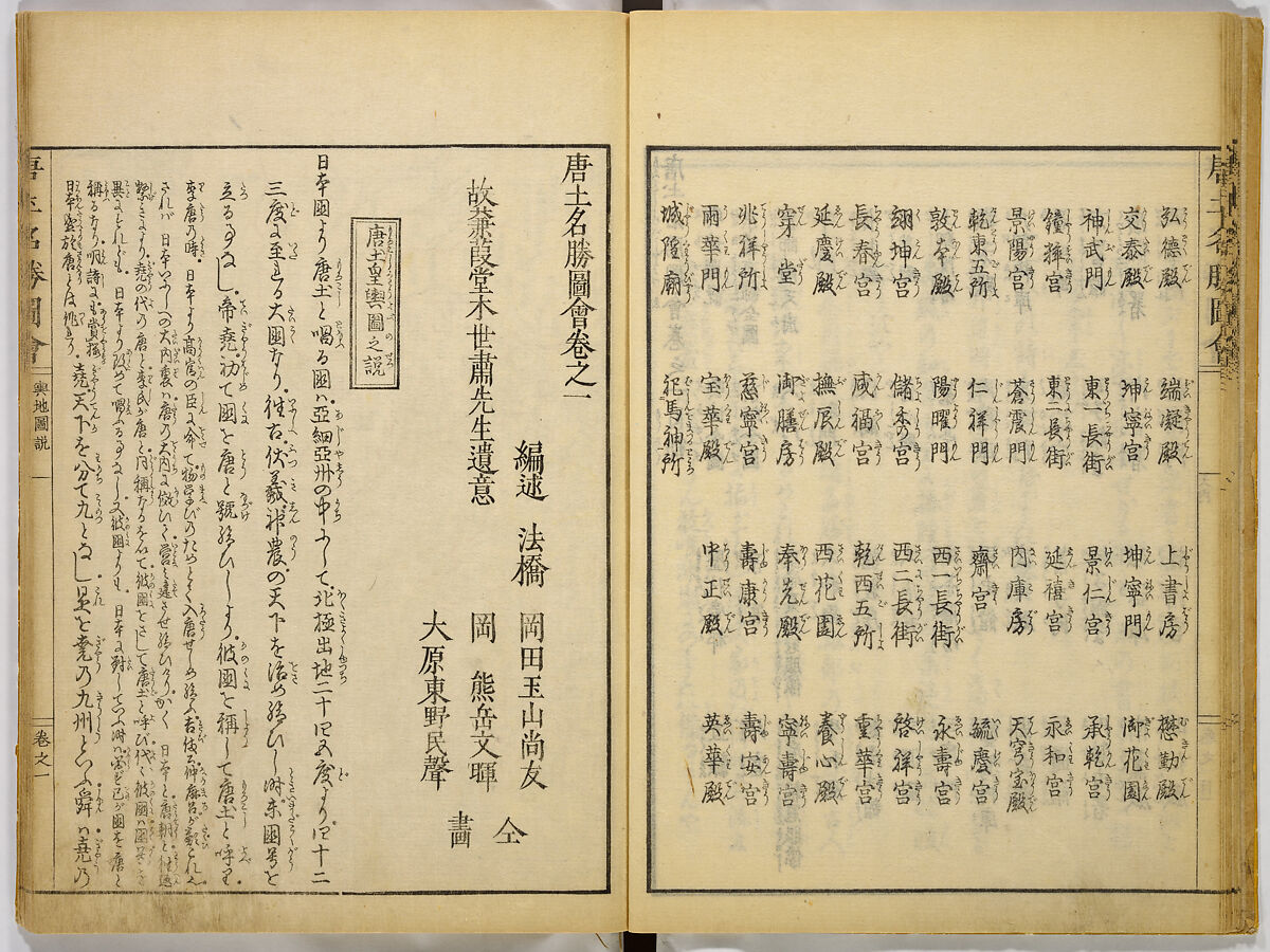 Illustrations of Famous Places in China, Gyokuzan (1737–1812), Six volumes of Woodblock printed books; ink on paper, Japan