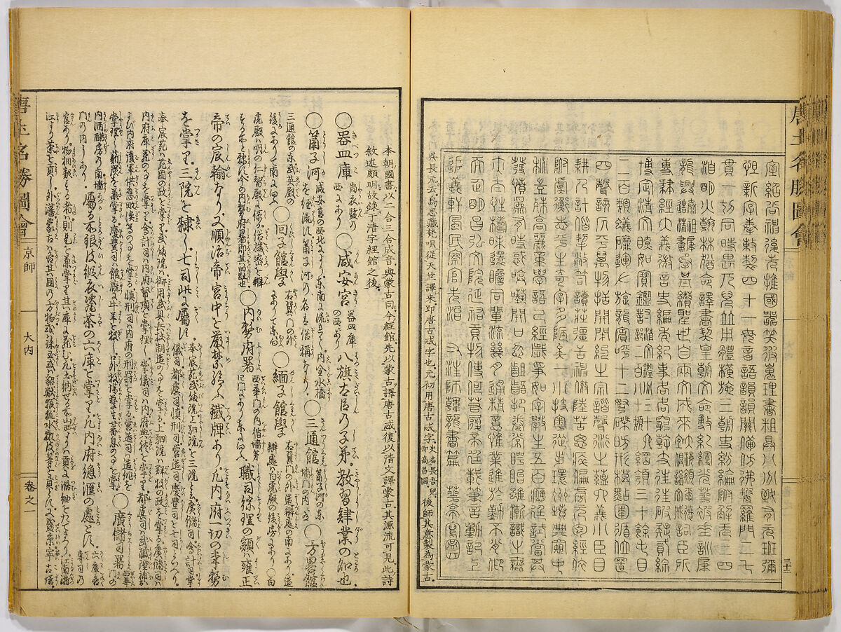 Illustrations of Famous Places in China, Gyokuzan (1737–1812), Six volumes of Woodblock printed books; ink on paper, Japan