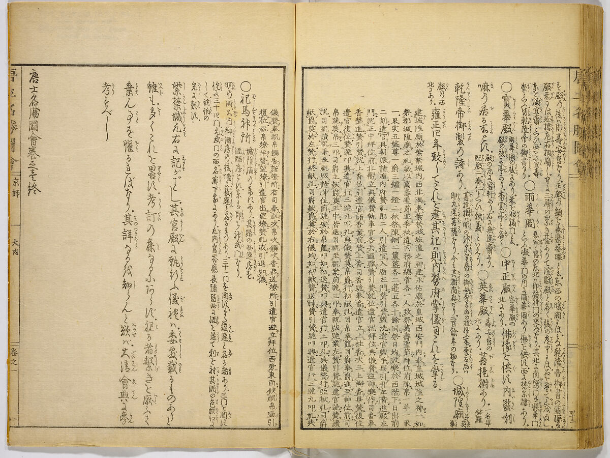 Illustrations of Famous Places in China, Gyokuzan (1737–1812), Six volumes of Woodblock printed books; ink on paper, Japan