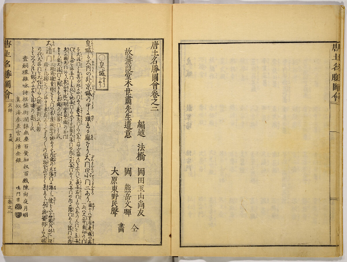 Illustrations of Famous Places in China, Gyokuzan (1737–1812), Six volumes of Woodblock printed books; ink on paper, Japan