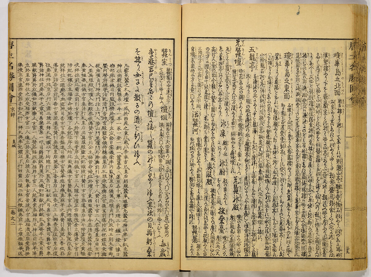 Illustrations of Famous Places in China, Gyokuzan (1737–1812), Six volumes of Woodblock printed books; ink on paper, Japan