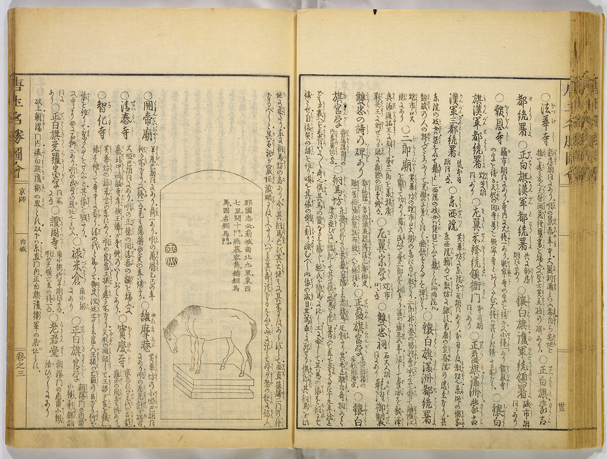 Illustrations of Famous Places in China, Gyokuzan (1737–1812), Six volumes of Woodblock printed books; ink on paper, Japan