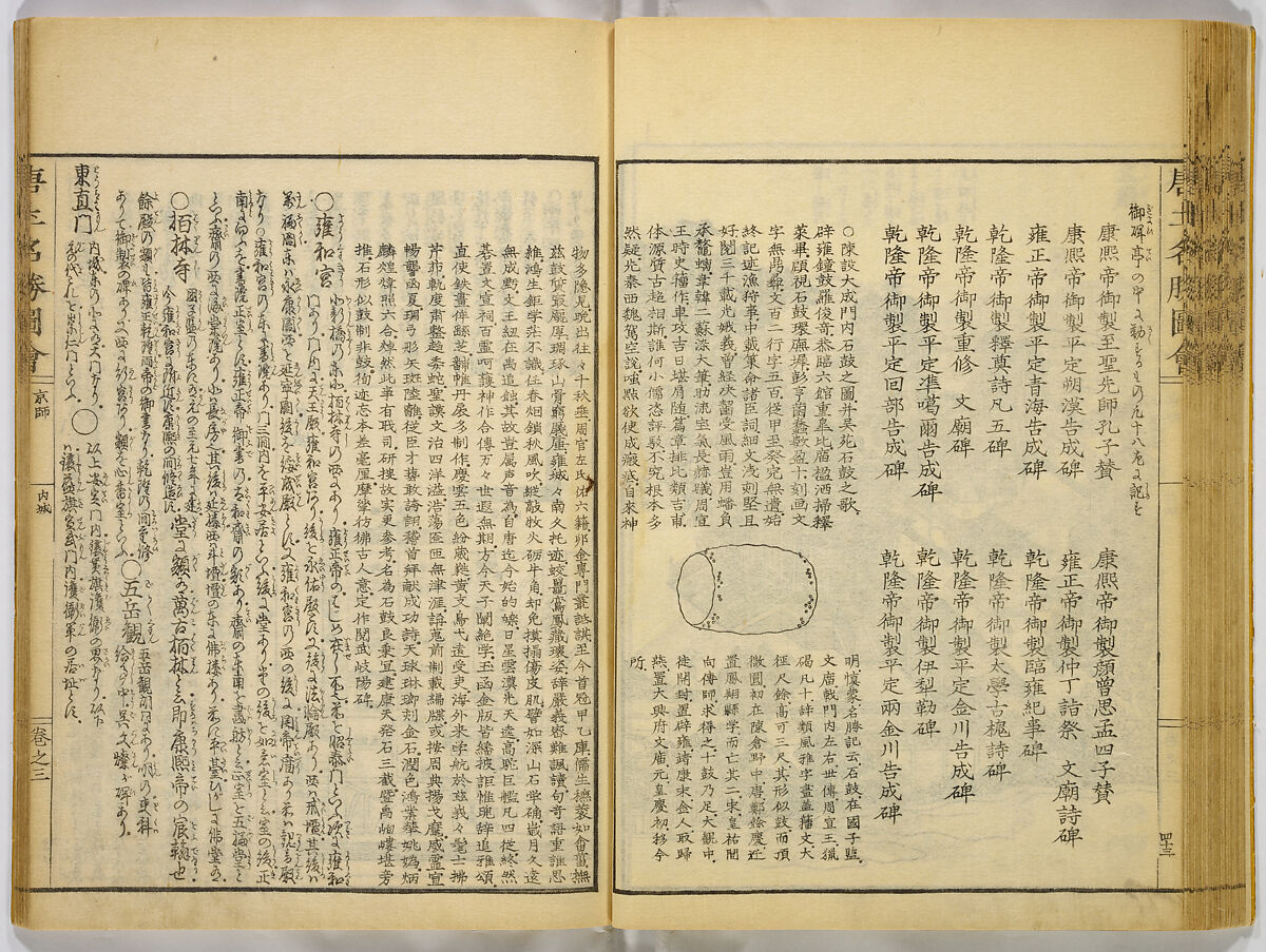 Illustrations of Famous Places in China, Gyokuzan (1737–1812), Six volumes of Woodblock printed books; ink on paper, Japan