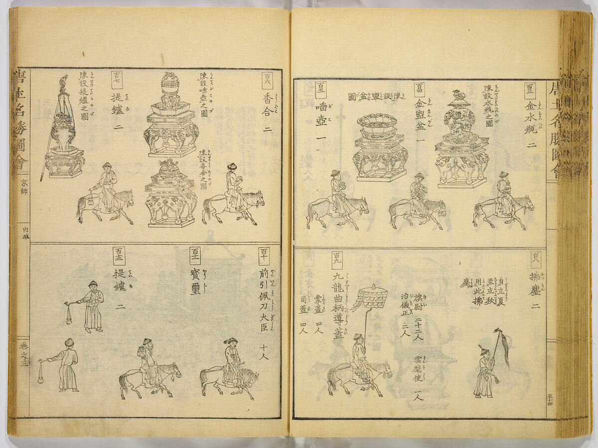 Illustrations of Famous Places in China, Gyokuzan (1737–1812), Six volumes of Woodblock printed books; ink on paper, Japan