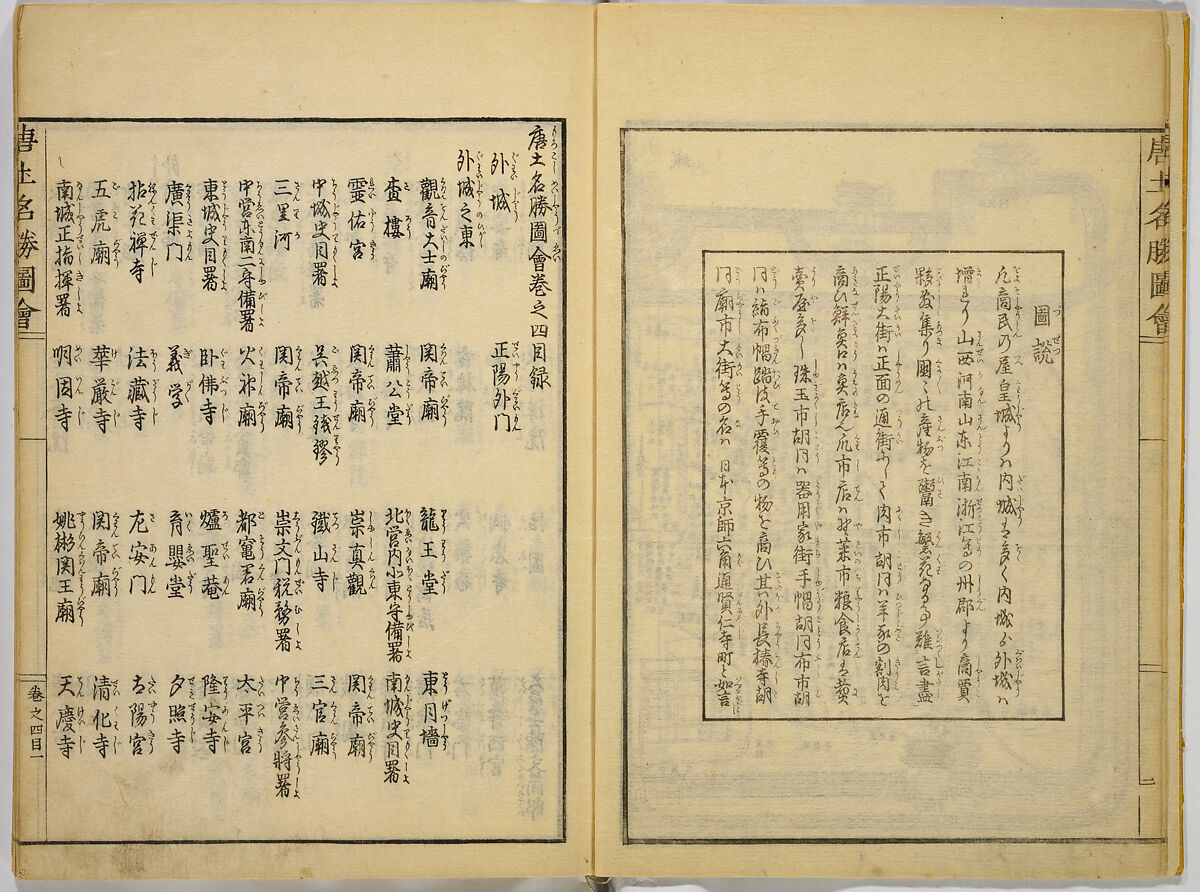 Illustrations of Famous Places in China, Gyokuzan (1737–1812), Six volumes of Woodblock printed books; ink on paper, Japan