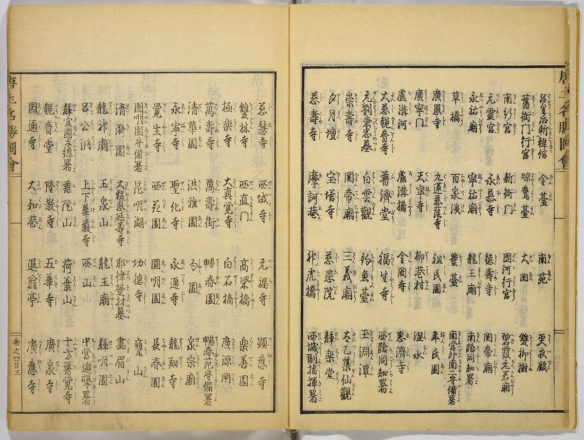 Illustrations of Famous Places in China, Gyokuzan (1737–1812), Six volumes of Woodblock printed books; ink on paper, Japan