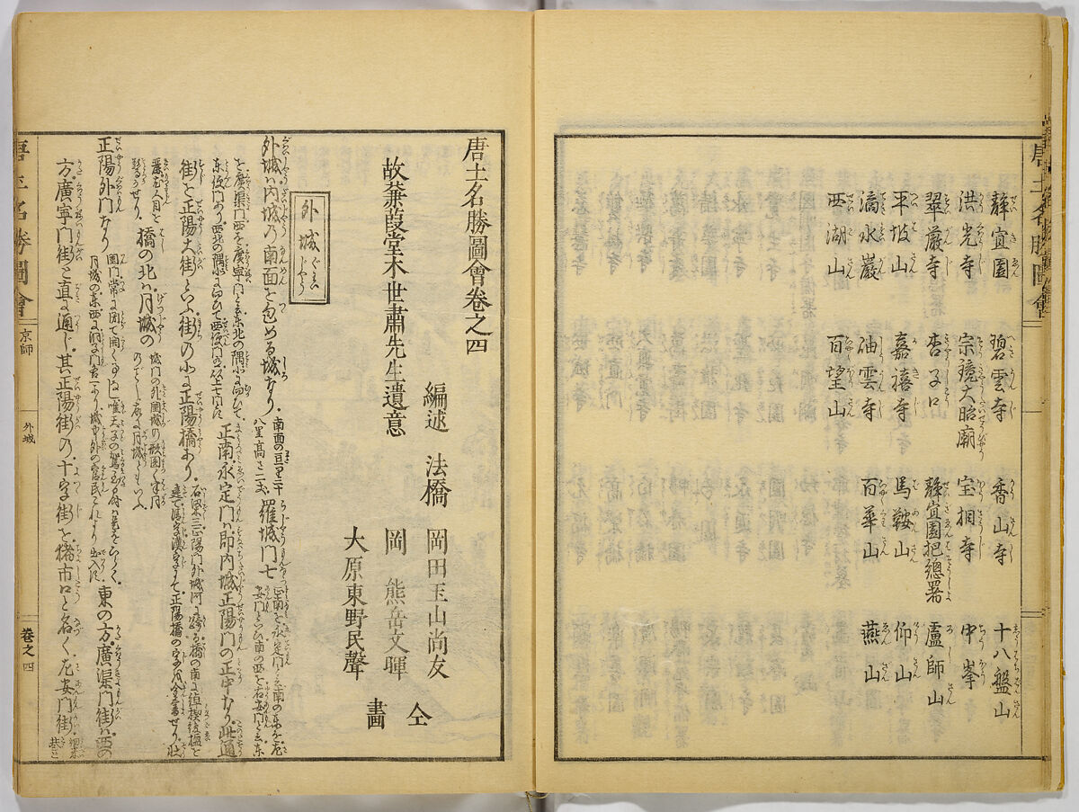 Illustrations of Famous Places in China, Gyokuzan (1737–1812), Six volumes of Woodblock printed books; ink on paper, Japan