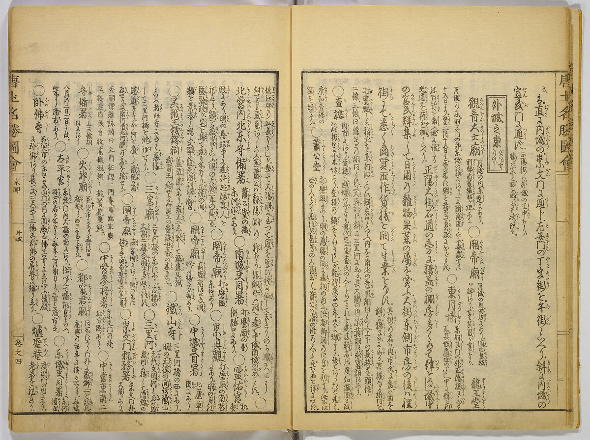 Illustrations of Famous Places in China, Gyokuzan (1737–1812), Six volumes of Woodblock printed books; ink on paper, Japan