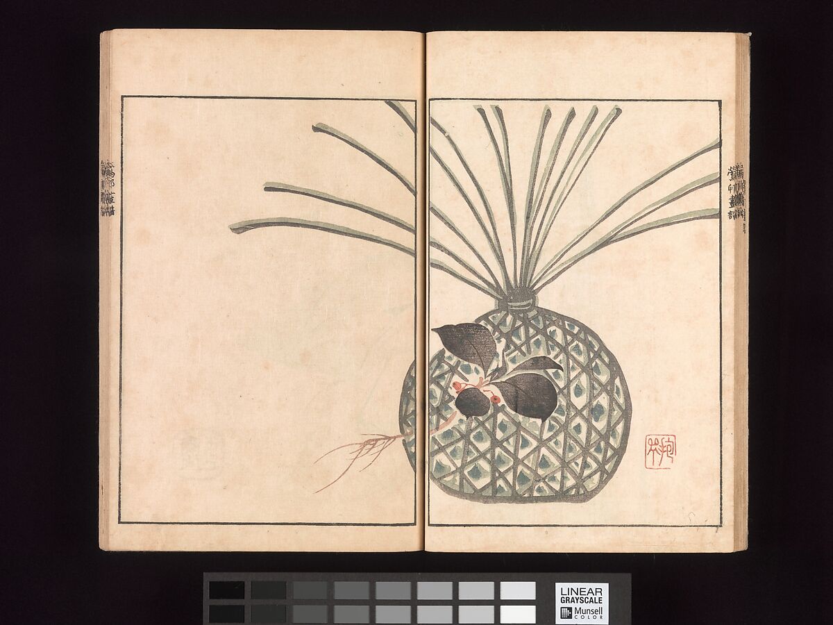 Ōson (Hōitsu) Picture Album (Ōson gafu), Sakai Hōitsu (Japanese, 1761–1828), Woodblock printed book; ink and color on paper, Japan