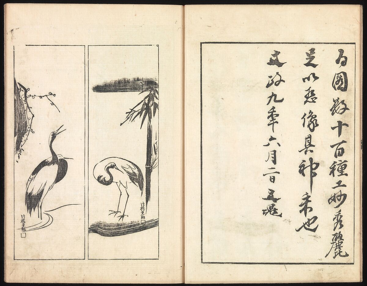 One Hundred Paintings by Kōrin (Kōrin hyakuzu), Sakai Hōitsu (Japanese, 1761–1828), Four volumes of woodblock printed books; ink on paper, Japan