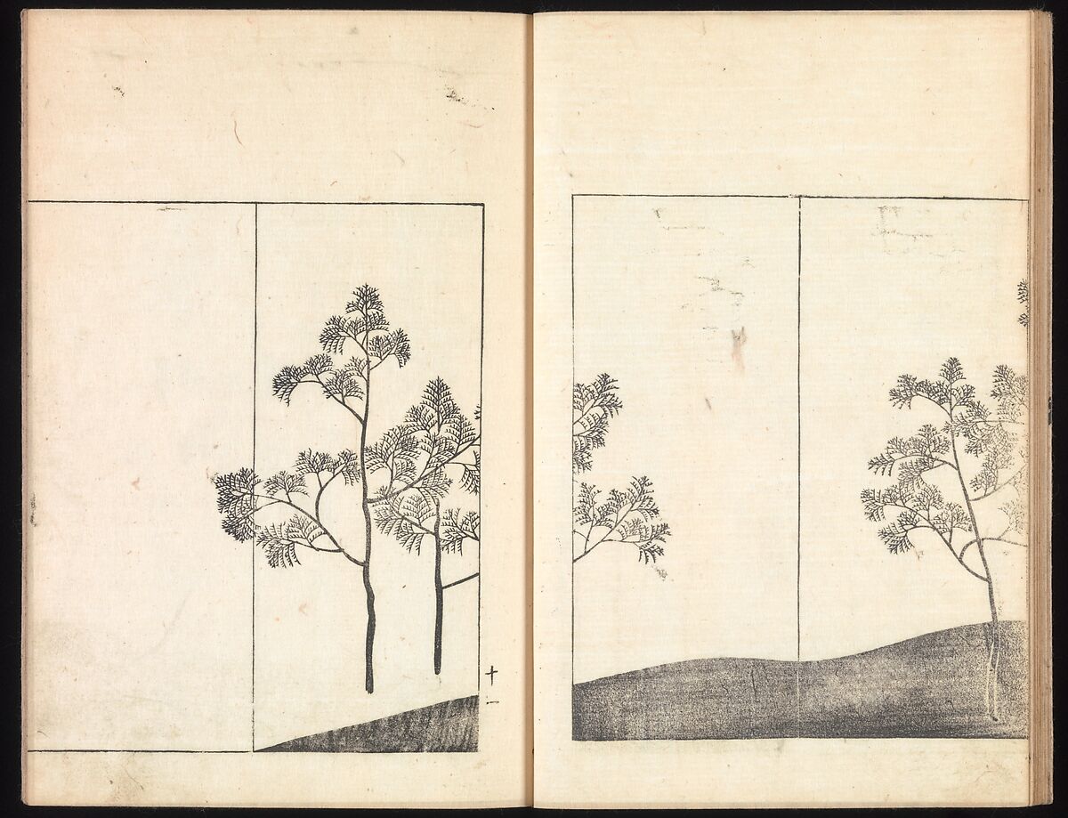 One Hundred Paintings by Kōrin (Kōrin hyakuzu), Sakai Hōitsu (Japanese, 1761–1828), Four volumes of woodblock printed books; ink on paper, Japan