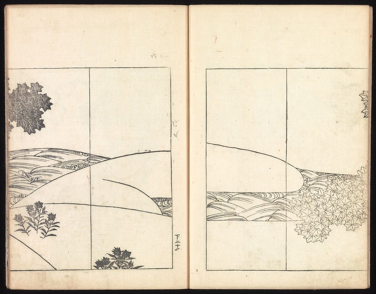 One Hundred Paintings by Kōrin (Kōrin hyakuzu), Sakai Hōitsu (Japanese, 1761–1828), Four volumes of woodblock printed books; ink on paper, Japan