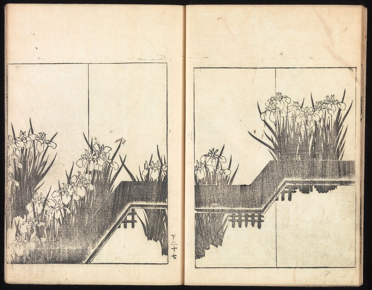 One Hundred Paintings by Kōrin (Kōrin hyakuzu), Sakai Hōitsu (Japanese, 1761–1828), Four volumes of woodblock printed books; ink on paper, Japan