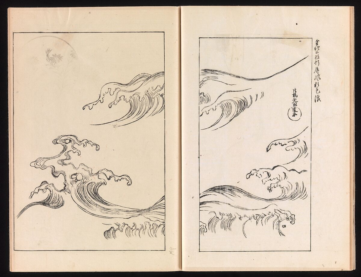 One Hundred Paintings by Kōrin (Kōrin hyakuzu), Sakai Hōitsu (Japanese, 1761–1828), Four volumes of woodblock printed books; ink on paper, Japan