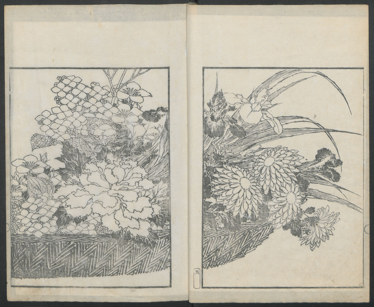 Examples of Hokusai's Drawing (Hokusai gashiki)  北斎画式, Katsushika Hokusai 葛飾北斎 (Japanese, Tokyo (Edo) 1760–1849 Tokyo (Edo)), Ink on paper, Japan
