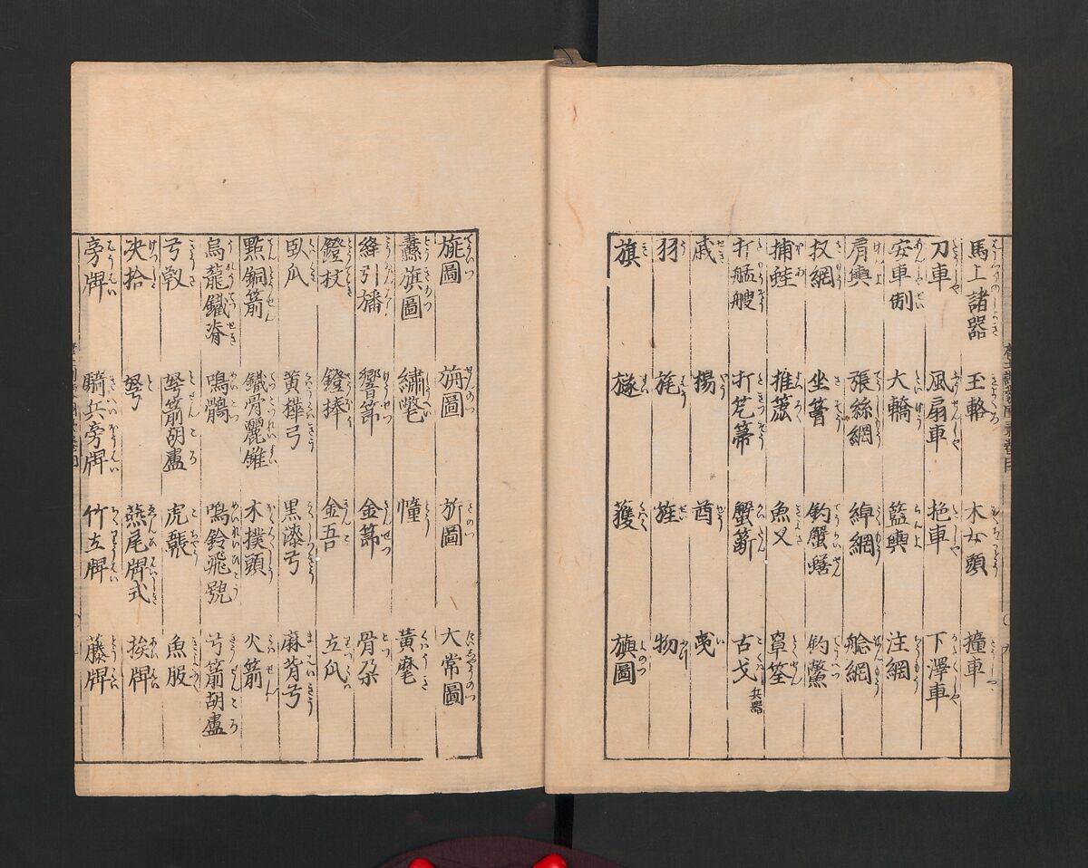 Illustrated Encyclopedia of China (Morokoshi kinmō zui) 唐土訓蒙図彙, Tachibana Morikuni 橘守国 (Japanese, 1679–1748), Set of two woodblock printed books; ink on paper, Japan