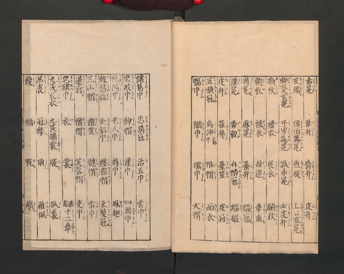 Illustrated Encyclopedia of China (Morokoshi kinmō zui) 唐土訓蒙図彙, Tachibana Morikuni 橘守国 (Japanese, 1679–1748), Set of two woodblock printed books; ink on paper, Japan