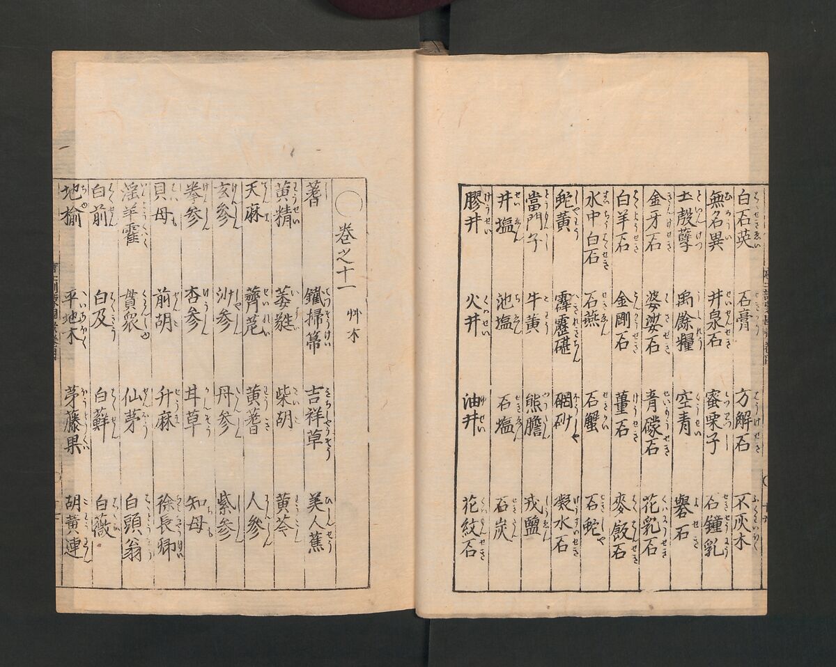 Illustrated Encyclopedia of China (Morokoshi kinmō zui) 唐土訓蒙図彙, Tachibana Morikuni 橘守国 (Japanese, 1679–1748), Set of two woodblock printed books; ink on paper, Japan