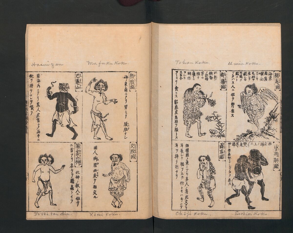 Illustrated Encyclopedia of China (Morokoshi kinmō zui) 唐土訓蒙図彙, Tachibana Morikuni 橘守国 (Japanese, 1679–1748), Set of two woodblock printed books; ink on paper, Japan