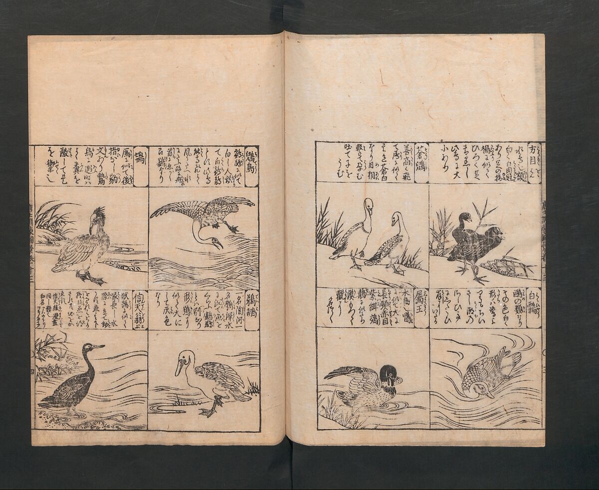 Illustrated Encyclopedia of China (Morokoshi kinmō zui) 唐土訓蒙図彙, Tachibana Morikuni 橘守国 (Japanese, 1679–1748), Set of two woodblock printed books; ink on paper, Japan