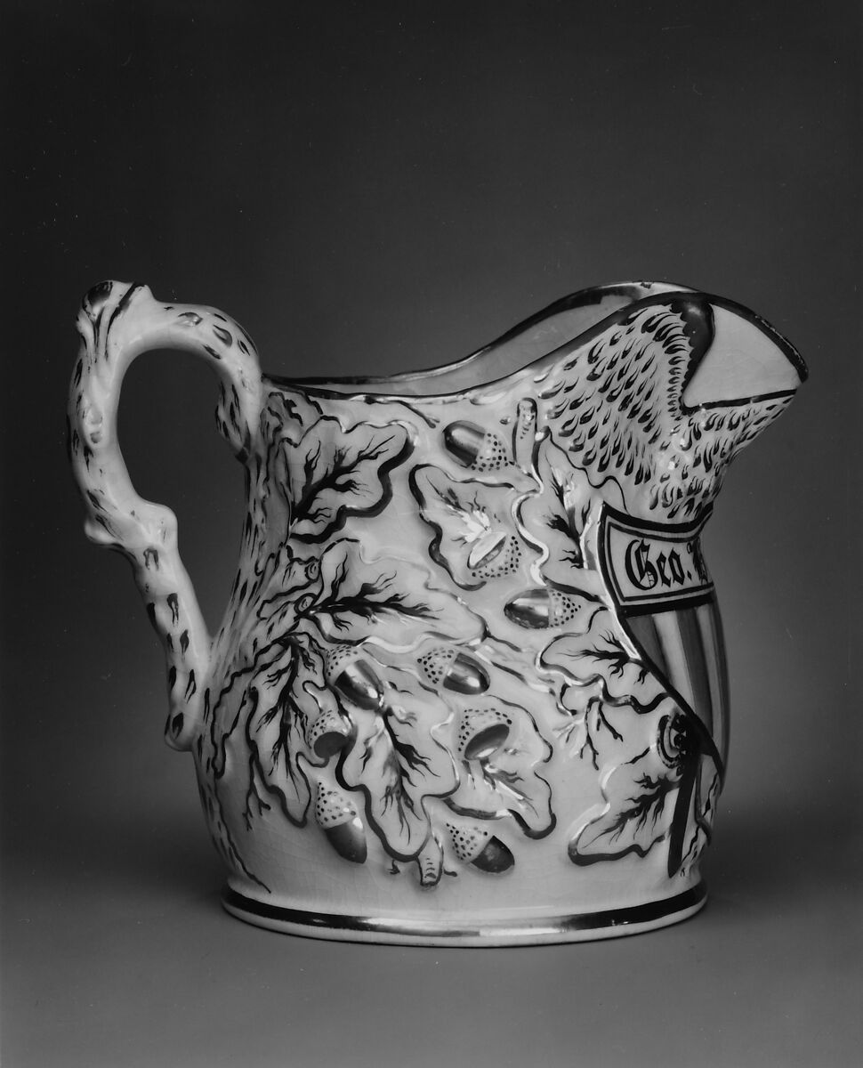 Pitcher, Charles Cartlidge and Company (1848–1856), Porcelain, American