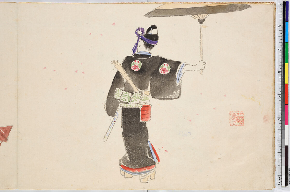 Album of Ichiryusai Hiroshige's Sketches, Utagawa Hiroshige (Japanese, Tokyo (Edo) 1797–1858 Tokyo (Edo)), Ten double-page original sketches in water color, Japan