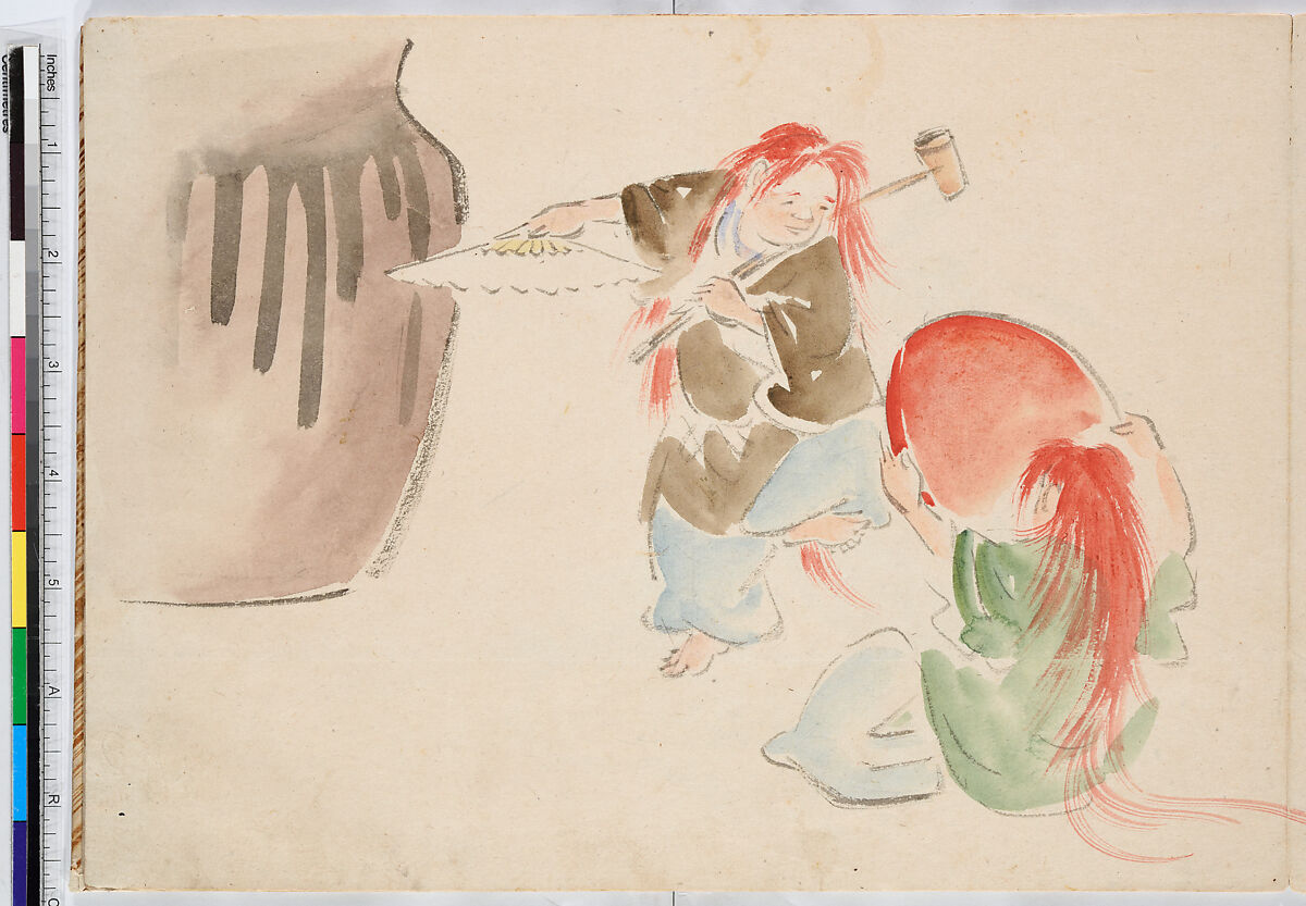 Album of Ichiryusai Hiroshige's Sketches, Utagawa Hiroshige (Japanese, Tokyo (Edo) 1797–1858 Tokyo (Edo)), Ten double-page original sketches in water color, Japan