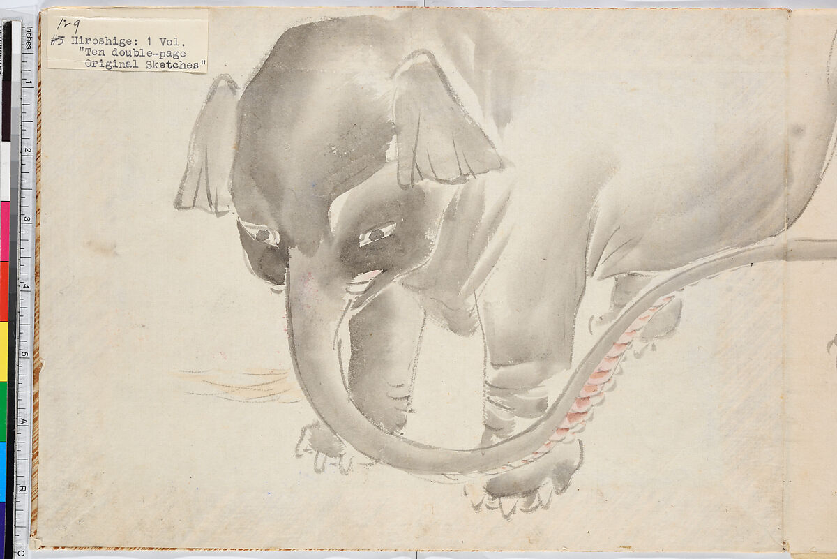 Album of Ichiryusai Hiroshige's Sketches, Utagawa Hiroshige (Japanese, Tokyo (Edo) 1797–1858 Tokyo (Edo)), Ten double-page original sketches in water color, Japan