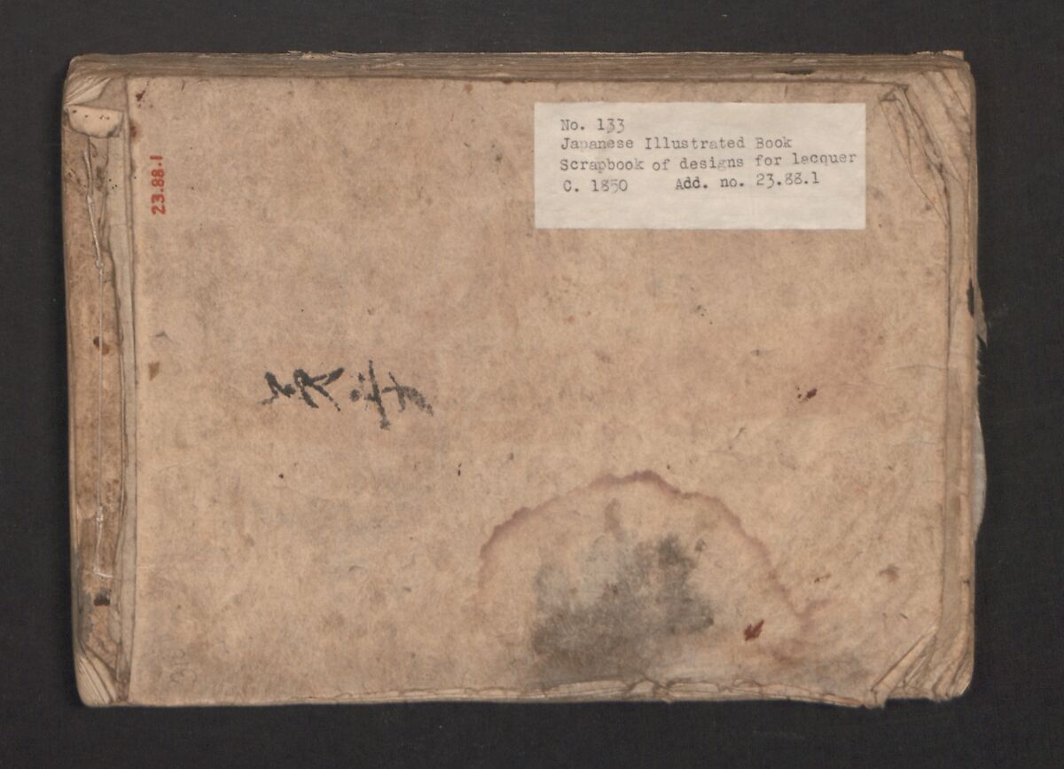 Album of Sketches for Lacquer Decoration (Makie) 蒔絵, Kozōtei Makihan 小蔵亭 蒔半 (Japanese), Ink and color on paper, Japan