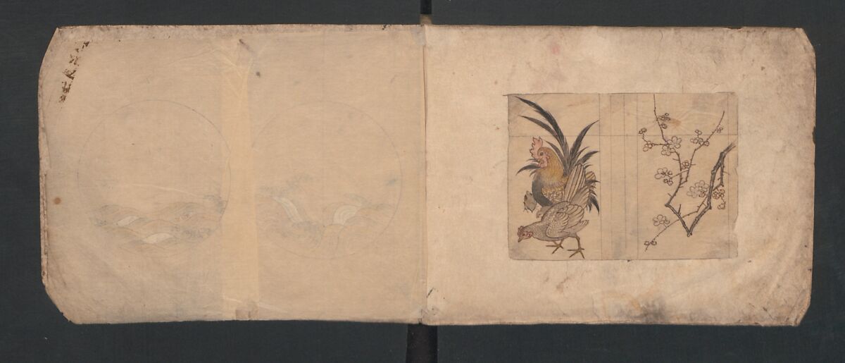 Album of Sketches for Lacquer Decoration (Makie) 蒔絵, Kozōtei Makihan 小蔵亭 蒔半 (Japanese), Ink and color on paper, Japan